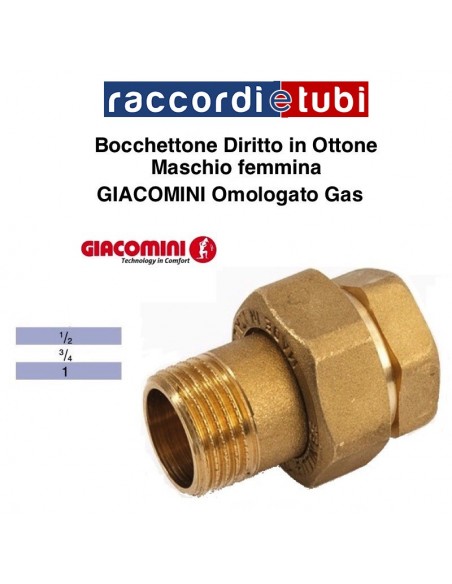 MESSING GERADES MUNNSTÜCK 1" FÜR GAS GIACOMINI MF R18Y065