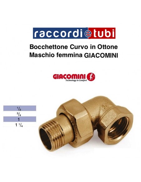 BOCCHETTONE OTTONE CURVO 3/4 GIACOMINI MF R19Y