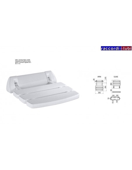 SEGGIOLINO RIBALTABILE PER DOCCIA INDA 35x34cm