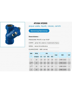 VALVOLA DI NON RITORNO ATUSA  A PALLA 1.1/4 2