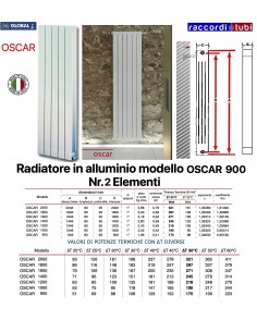 RADIATORE IN ALLUMINIO GLOBAL OSCAR 900 BATTERIA 2 ELEMENTI