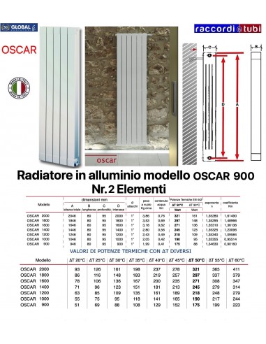 RADIATORE IN ALLUMINIO GLOBAL OSCAR 900...