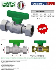 VALVOLA D’INTERCETTAZIONE 3/4 CROMATA A SFERA CON CALOTTE...