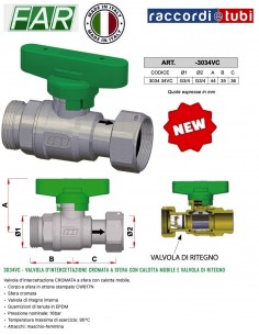 VALVOLA D’INTERCETTAZIONE 3/4 CROMATA A SFERA CON CALOTTA...