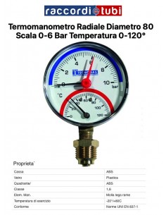 RADIAL-THERMOMANOMETER 0/6bar*0-120° DURCHMESSER 80