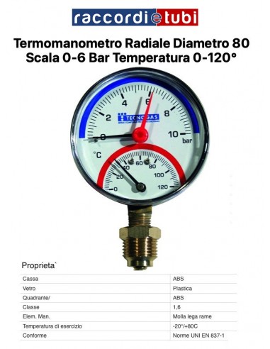 RADIAL-THERMOMANOMETER 0/6bar*0-120°...