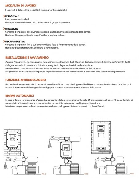 INVERTER TREVI LOGICWALL M11 220V-220V  220V-380V COMPLETO DI TRASDUTTORE DI PRESSIONE
