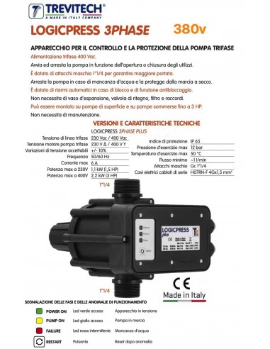 PRESSOFLUSSOSTATO TREVI LOGICPRESS 1.1/4 400V