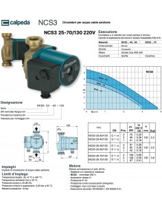 CIRCOLATORE CALPEDA SANITARIO NCS3 25-70/130 220V