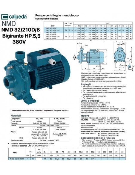 ELEKTROPUMPE CALPEDA NMD 32/210D/B 380V PS 5,5 BIGIRANT