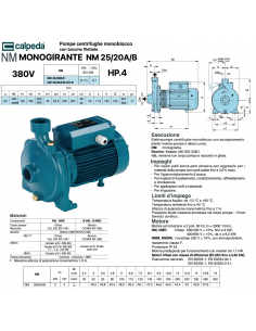 ELEKTROPUMPE CALPEDA NM 25/20A/B 380V PS 4 EINLAUFRAD