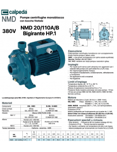 CALPEDA ELEKTROPUMPE NMD 20/110A/B 380V PS 1 DOPPELLAUFEND