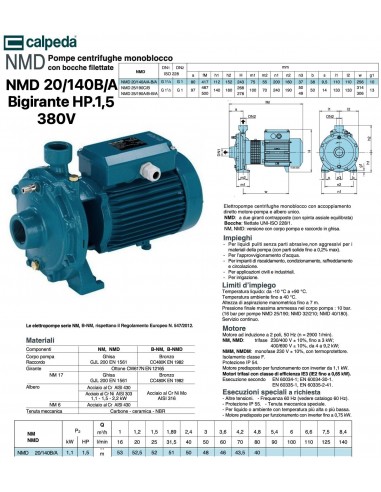 ELEKTROPUMPE CALPEDA NMD 20/140B/A 380 PS 1,5...