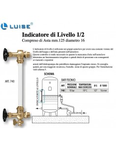 INDICATORE DI LIVELLO COMPLETO DI NR.2 RUBINETTI 1/2 CON...