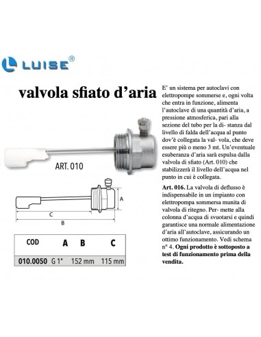 ENTLÜFTUNGSVENTIL MIT SCHWIMMER 010