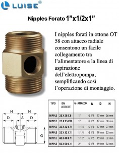 NIPLES OTTONE FORATO M-F-M 1"X1/2X1"