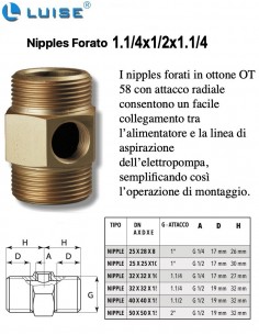 NIPLES OTTONE FORATO M-F-M 1.1/4X1/2X1.1/4
