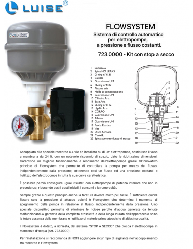KIT FLOWSYSTEM ART.723.000 STOP A SECCO
