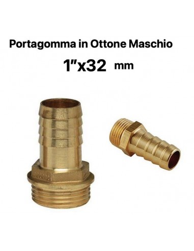 PORTAGOMMA IN OTTONE MASCHIO 1"X30mm