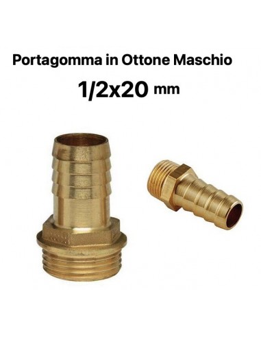 PORTAGOMMA IN OTTONE MASCHIO 1/2''x20mm