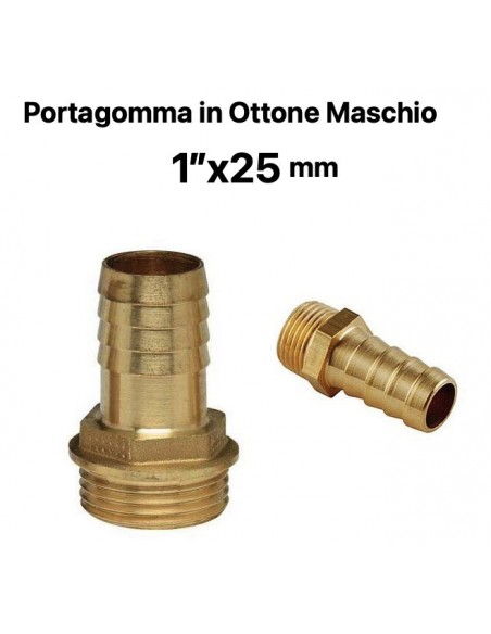 PORTAGOMMA IN OTTONE MASCHIO 1''x25mm