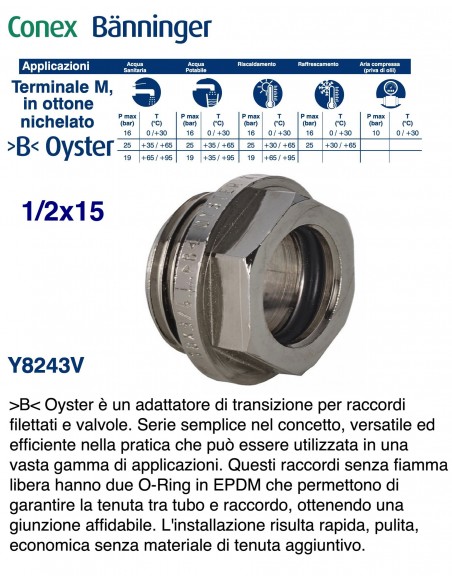 OYSTER-ANSCHLUSS M.1/2X15 VERNIICKELT
