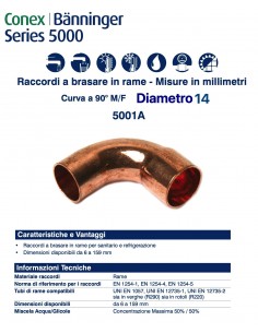 CURVA 90' MASCHIO FEMMINA DIAMETRO 14mm