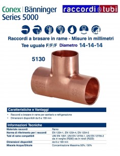 TEE F/F/F DIAMETRO 14x14x14mm