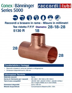 Reduziertes F/F/F T-Stück Durchmesser 28x18x28mm