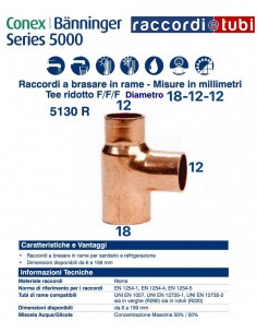 REDUZIERTE LÖT-T-STÜCK F/F/F DURCHMESSER 18x12x12mm