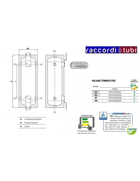 CORDIVARI ACCUMOLO WASSER TECHNISCH LT.25 ISOLIERT 3070160920001