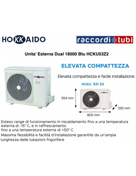 HOKKAIDO UNITA' ESTERNA 18000 DUAL HCKU53Z2