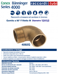 GOMITO A 90° A SALDARE MASCHIO DIAMETRO 12x1/2''