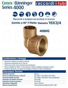 90°-Lötwinkel mit Innengewinde Durchmesser 16x3/4''