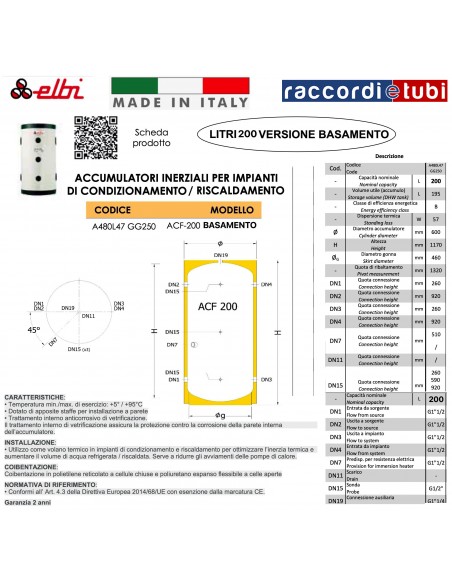 ELBI WASSERSPEICHER TECHNISCH LT.200 BASIS