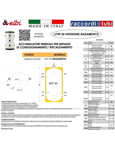 ELBI WASSERSPEICHER TECHNISCH LT.50 BASIS