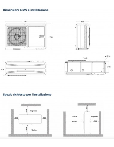 POMPA DI CALORE ARIA/ACQUA KW.6,0 ER01002161