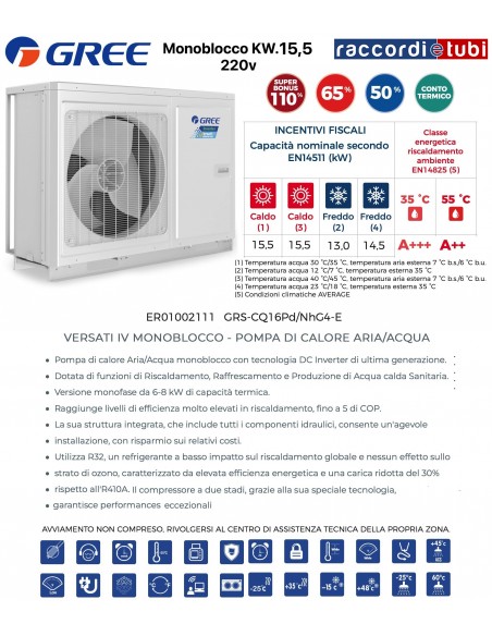 POMPA DI CALORE ARIA/ACQUA KW.15,5 ER01002111