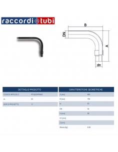 GIUNTO DI TRANSIZIONE CURVO PE/ACCIAIO  63X2"