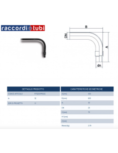 GIUNTO DI TRANSIZIONE CURVO PE/ACCIAIO  32X1"