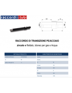 GIUNTO DI TRANSIZIONE DIRITTO PE/ACCIAIO 90X3"
