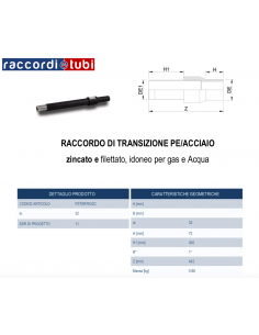 GIUNTO DI TRANSIZIONE DIRITTO PE/ACCIAIO 32X1"