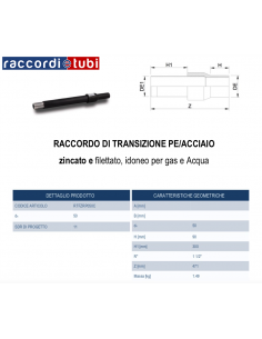 GIUNTO DI TRANSIZIONE DIRITTO PE/ACCIAIO 50X1.1/2
