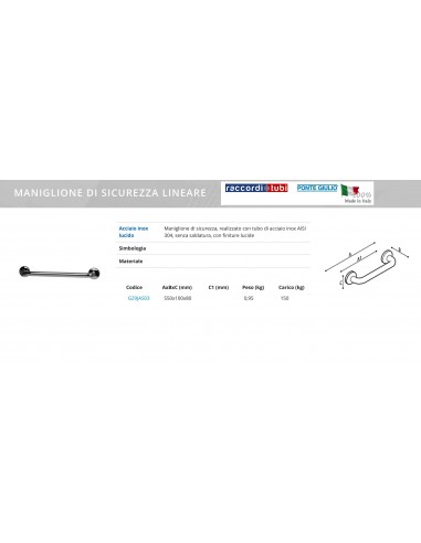 LINEARES SICHERHEITSGRIFF 550MM