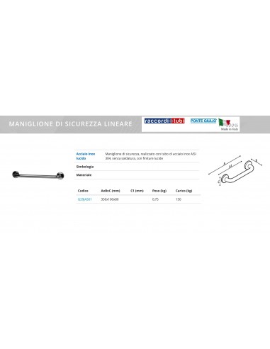 LINEARES SICHERHEITSGRIFF 350MM