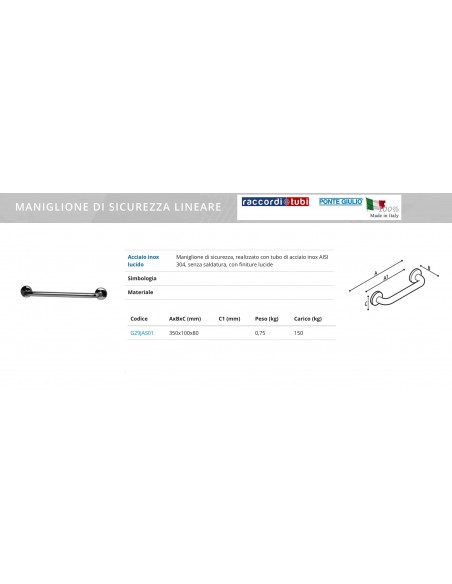 LINEARES SICHERHEITSGRIFF 350MM