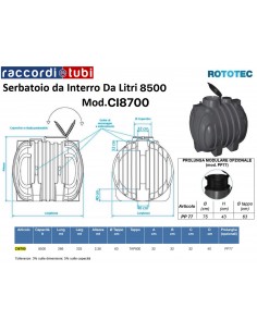 SERBATOIO DA INTERRO LT.8500 ROTOTEC