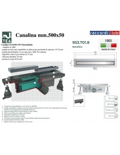 CANALINA PER DOCCIA 500X50mm TEA OMP  ''NANOFLOW'' 