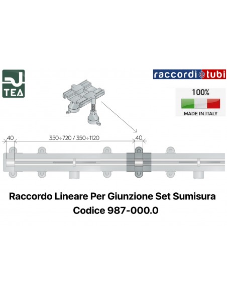 RACCORDO DI GIUNZIONE PER CANALINA SUMISURA