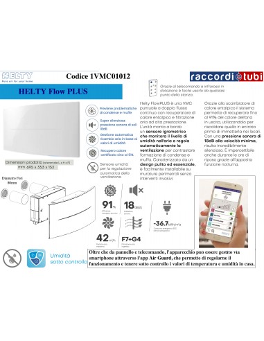 RECUPERATORE DI CALORE HELTY FLOW PLUS...
